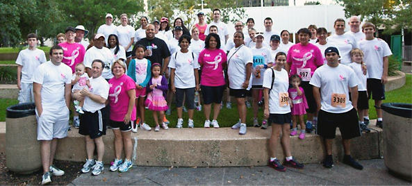 BMC employees  and their families ran or walked in the Susan G. Komen Race for the Cure in Houston on October 6.