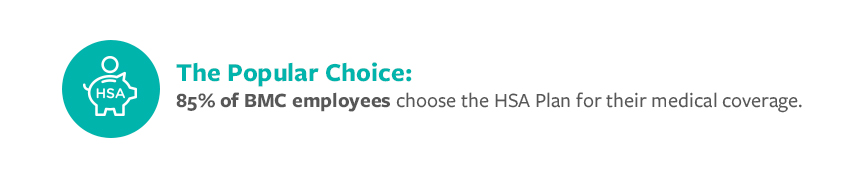 The Popular Choice: 85% of BMC employees choose the HSA Plan for their medical coverage.